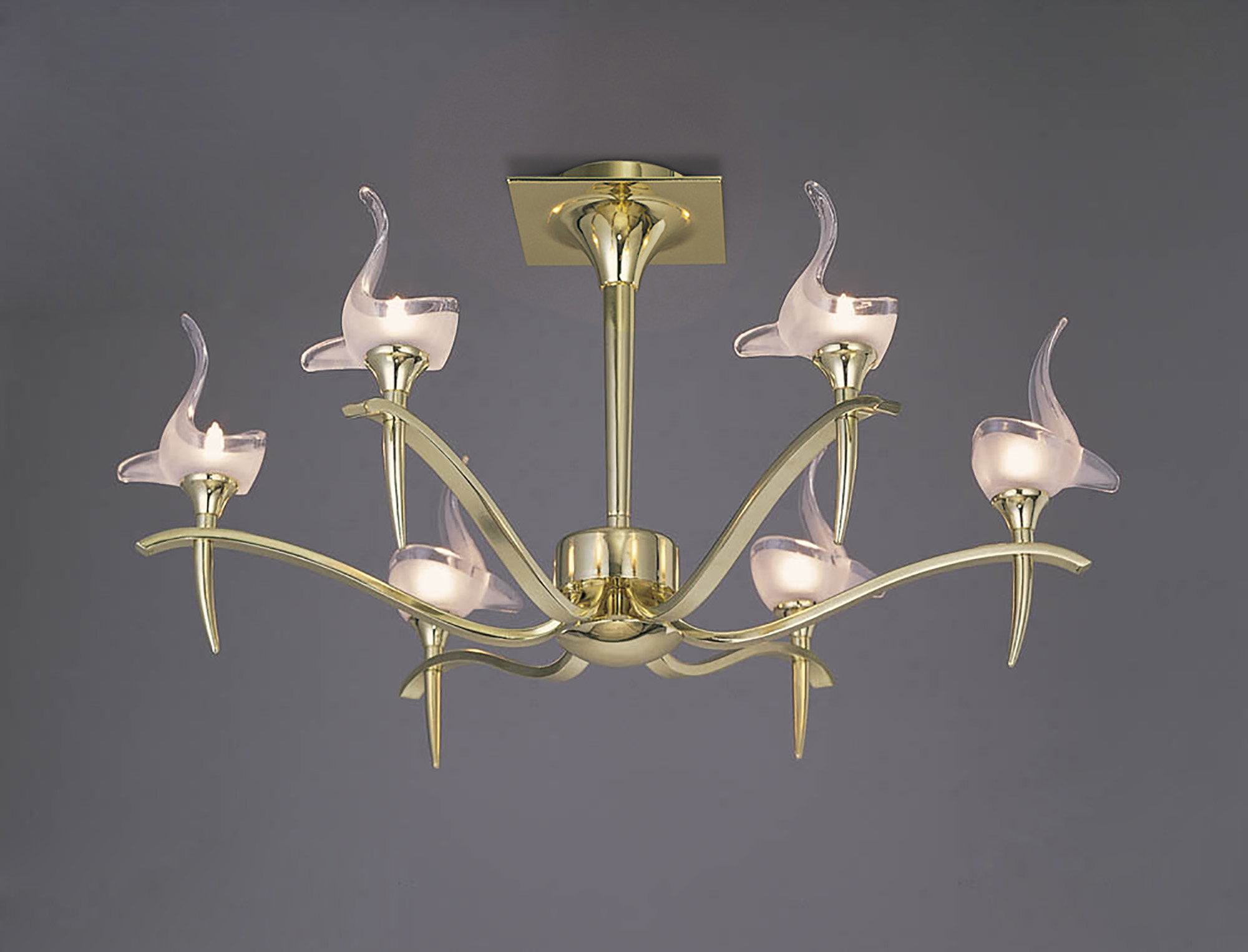 Viena Polished Brass Ceiling Lights Mantra Semi Flush Fittings